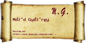 Mód György névjegykártya
